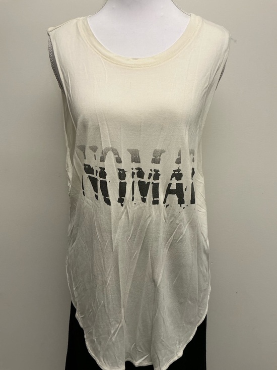 Haute Hippie Tops - Haute Hippie Cream Sleeveless Graphic Tank.